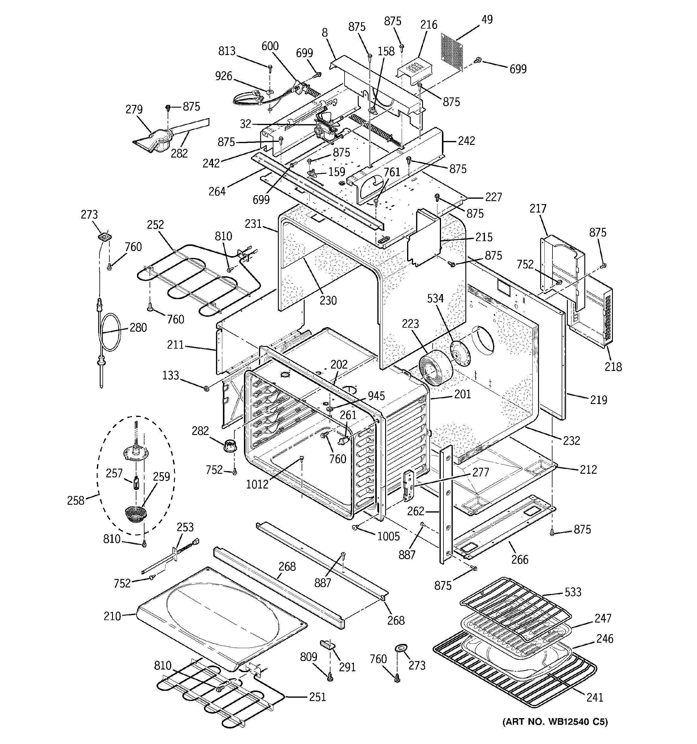 BODY WITH MICROWAVE SUPPORT