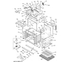 GE JTP86CF3CC body with microwave support diagram