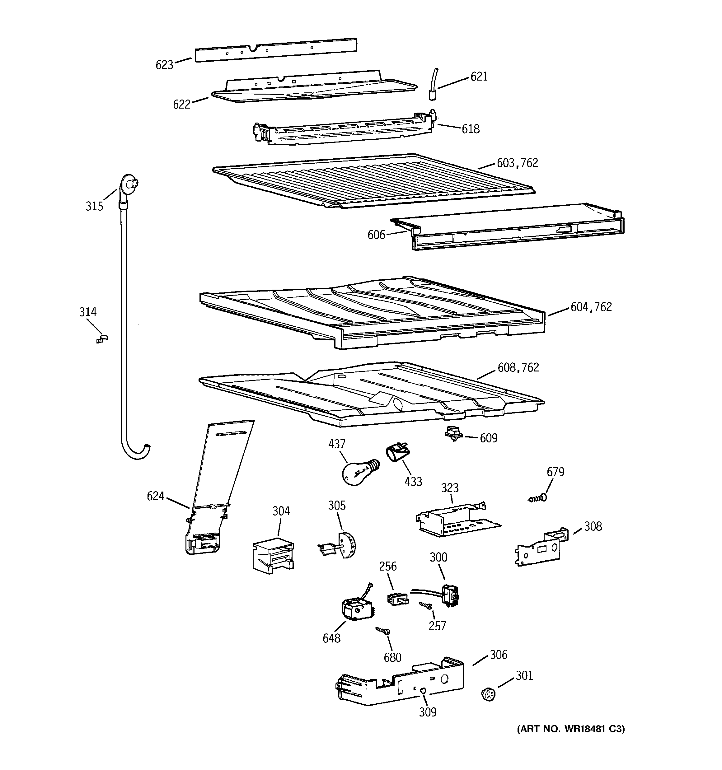 Compartment separator parts