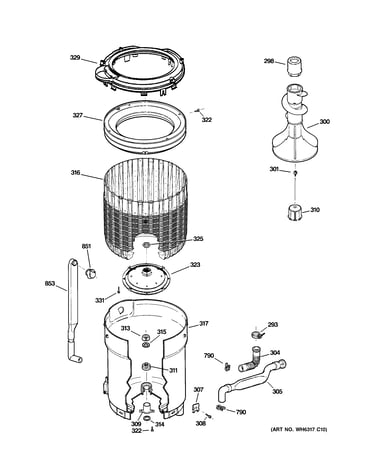 Tub, basket & agitator