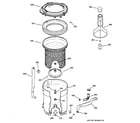 GE WHDSR209DAWW tub, basket & agitator diagram