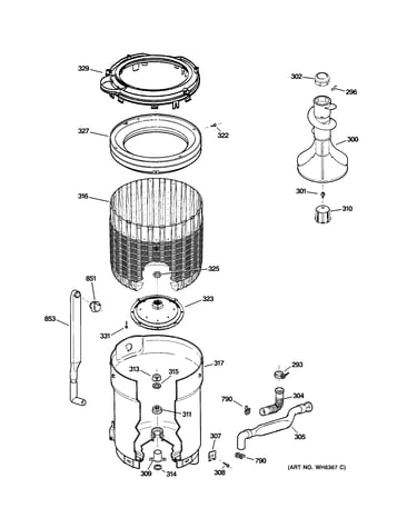 Tub, basket & agitator