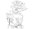 GE WSM2700WEWWW washer motor & tub diagram