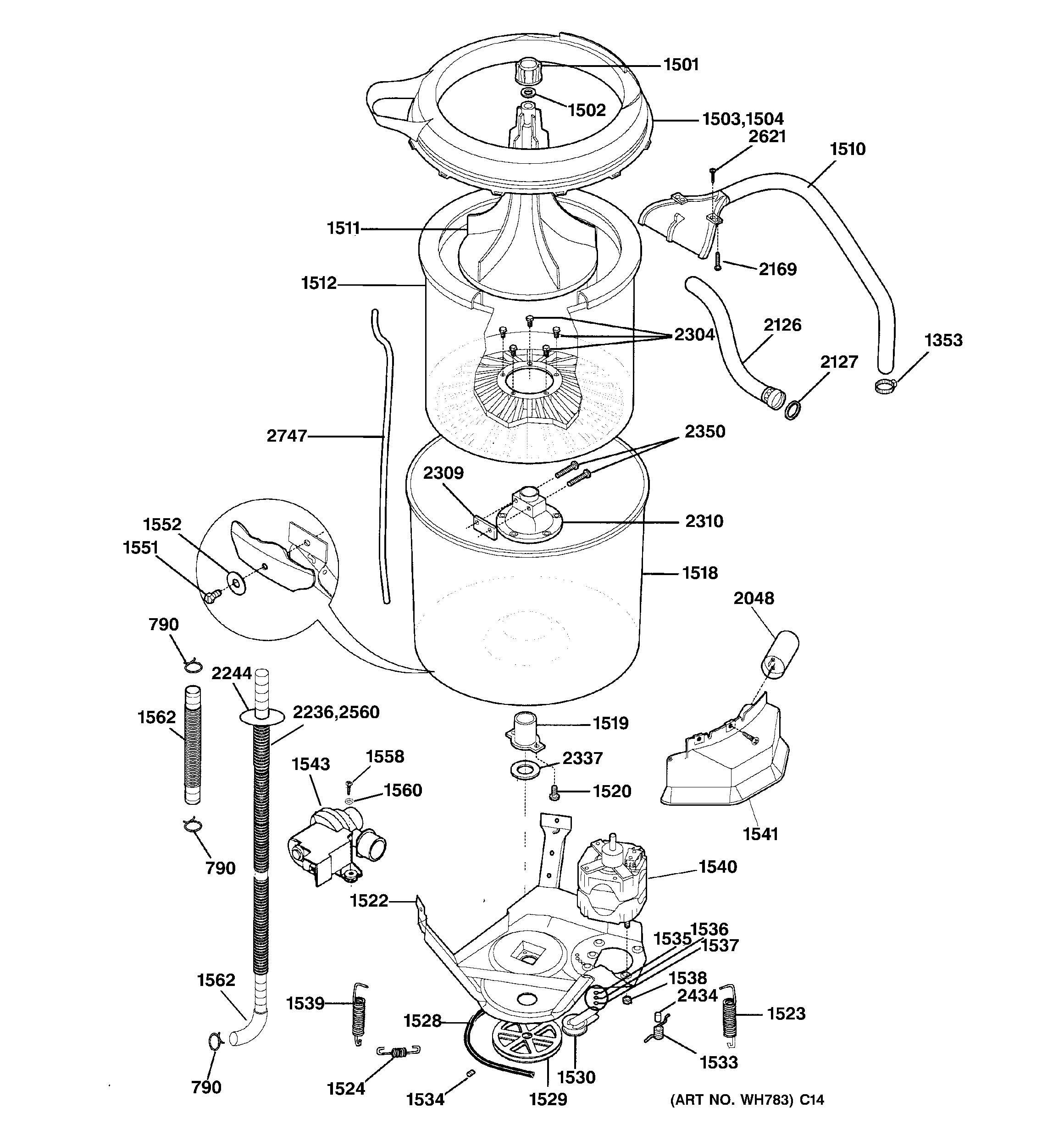 Washer motor & tub