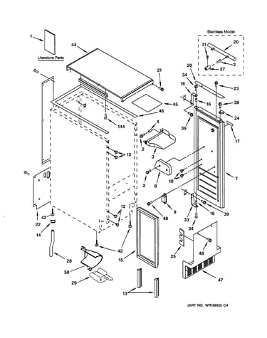 Cabinet, liner & door parts