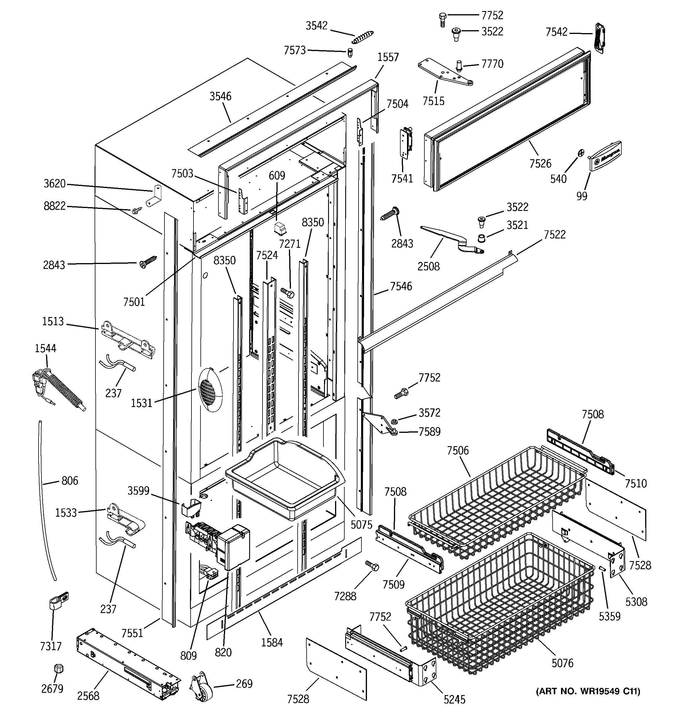 FREEZER SECTION, TRIM & COMPONENTS