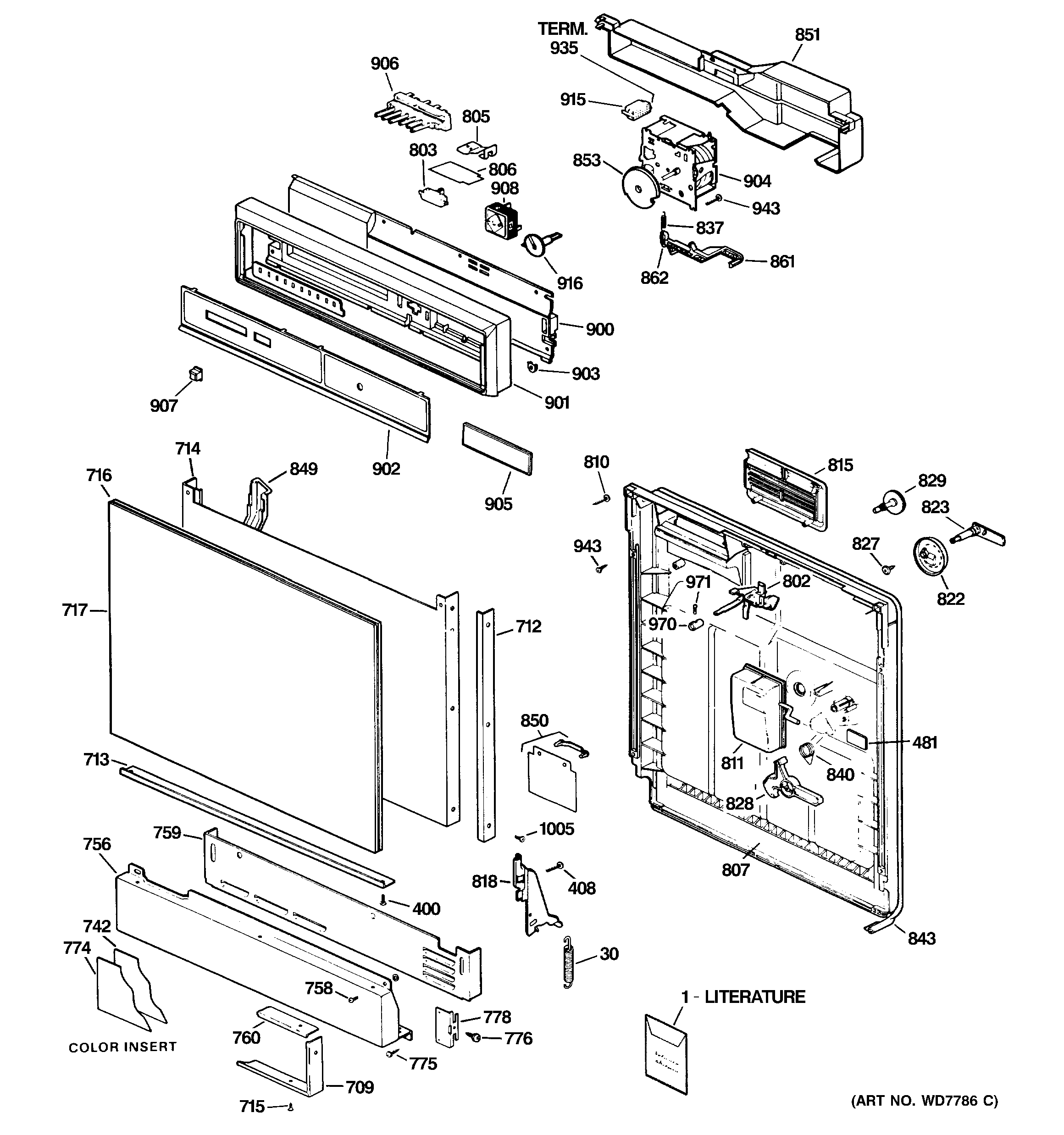ESCUTCHEON & DOOR ASSEMBLY
