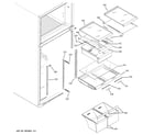 GE GTS18SBSWRSS fresh food shelves diagram