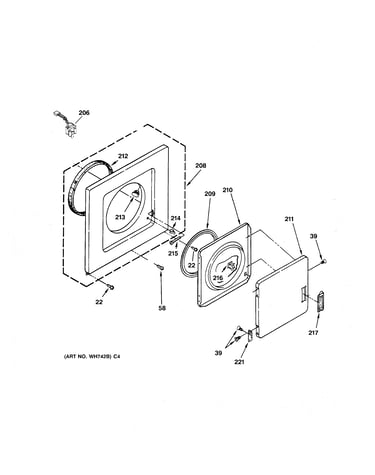 Dryer front panel & door parts