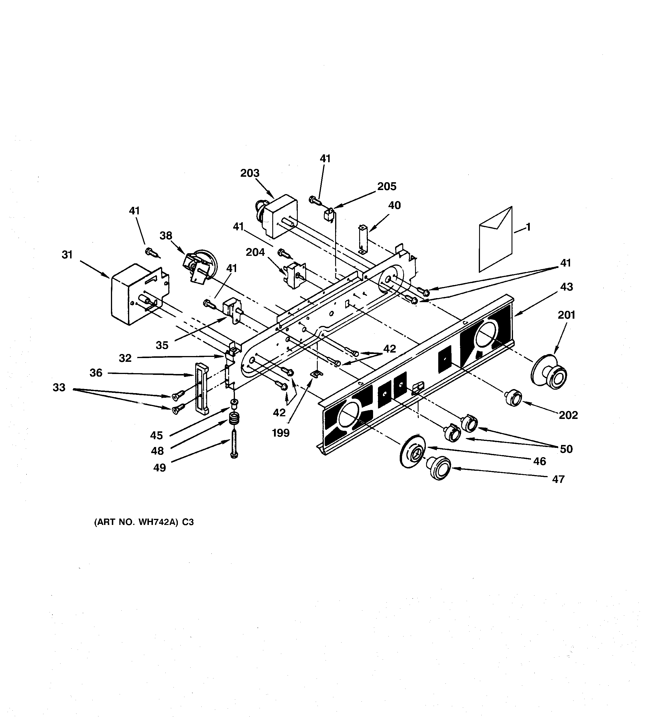 Washer/dryer control panel parts