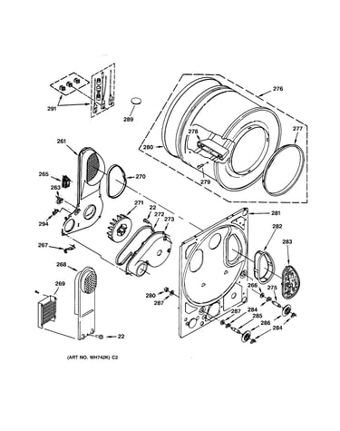 Dryer drum & back panel