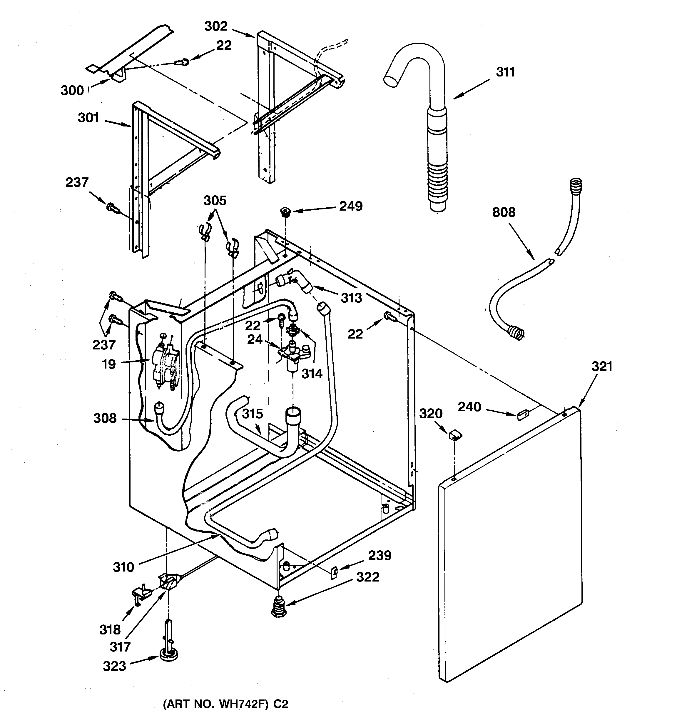 Washer cabinet parts