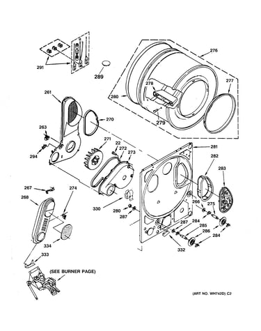 Dryer drum & back panel
