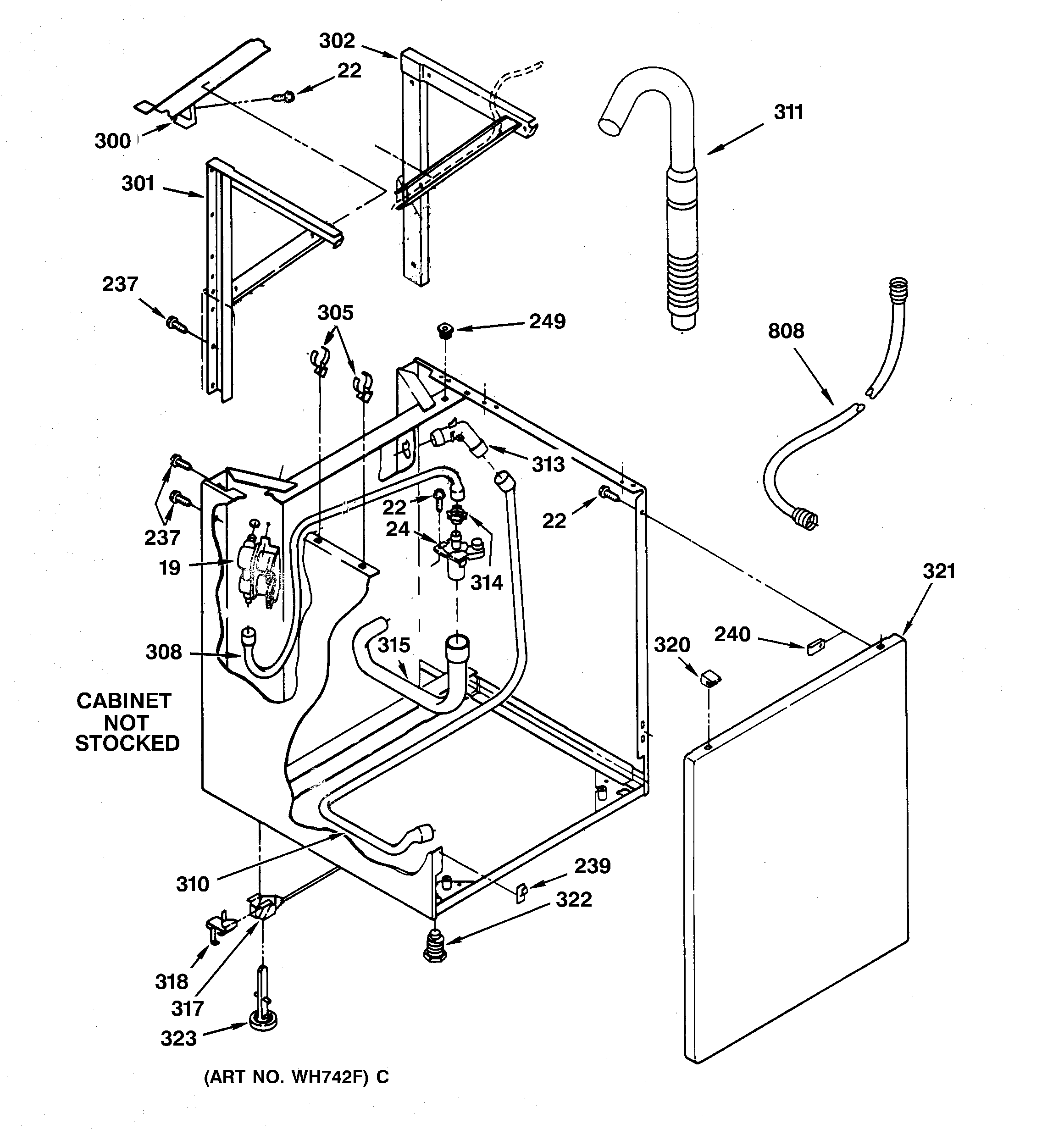 Washer cabinet parts