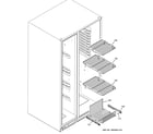 GE GSF25XGWAWW freezer shelves diagram