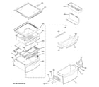 GE GSK25LCWACCC fresh food shelves diagram