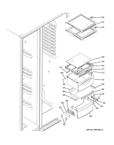 Fresh food shelves