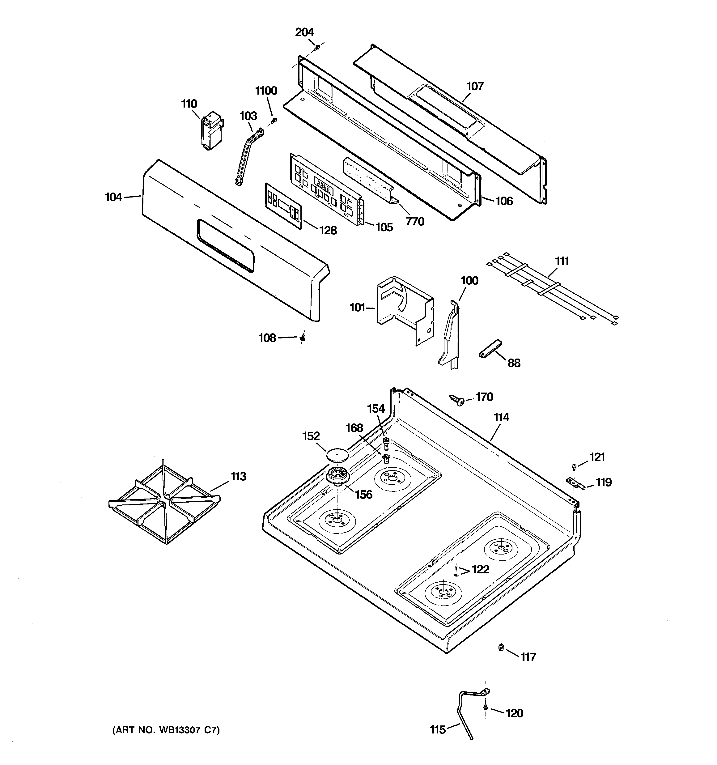 CONTROL PANEL & COOKTOP