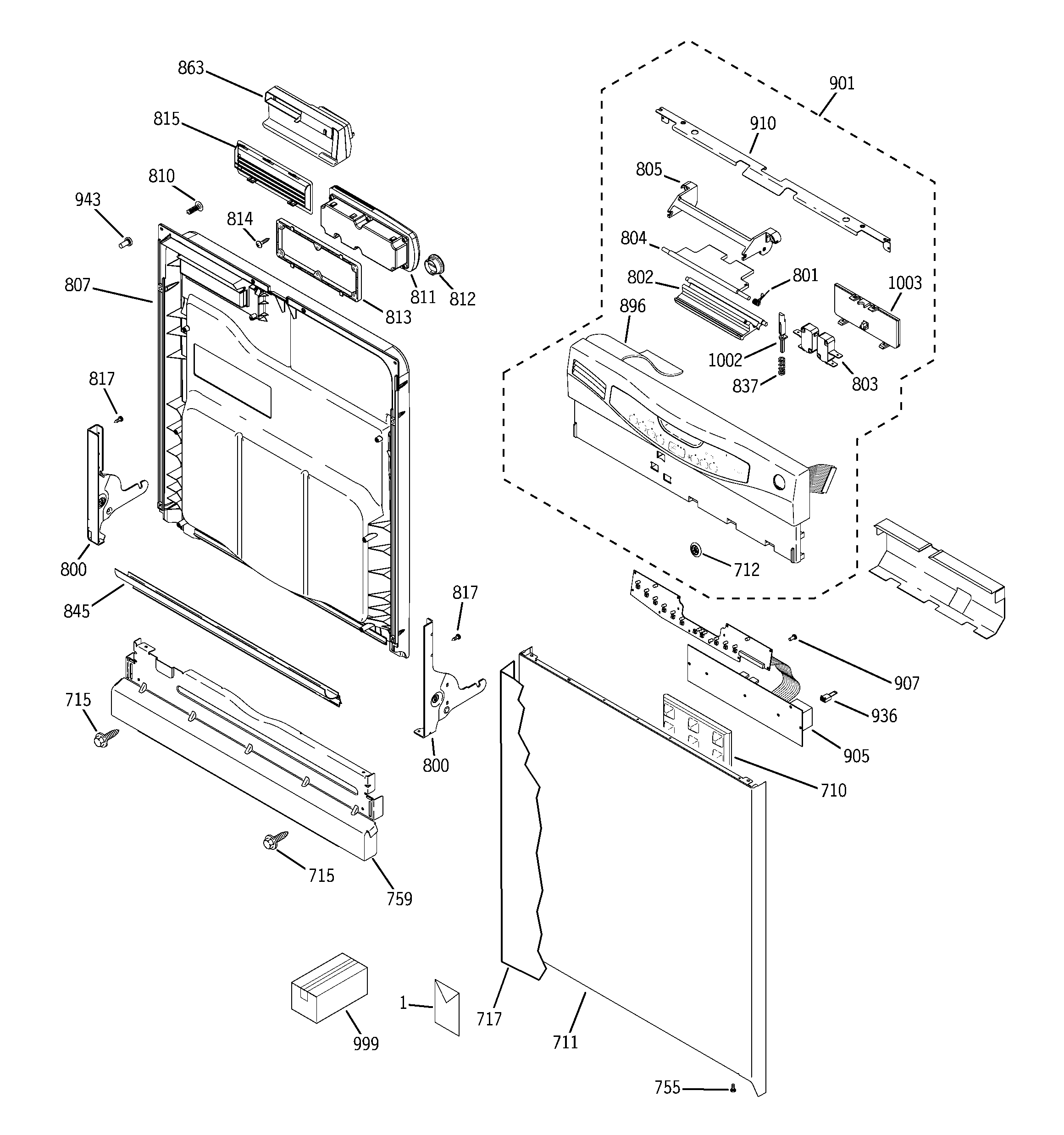 Escutcheon & door assembly