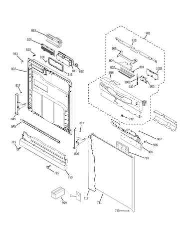 Escutcheon & door assembly