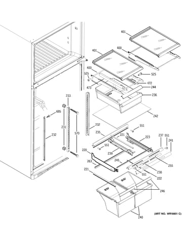 Fresh food shelves