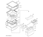 GE PSC23SGRBSS fresh food shelves diagram