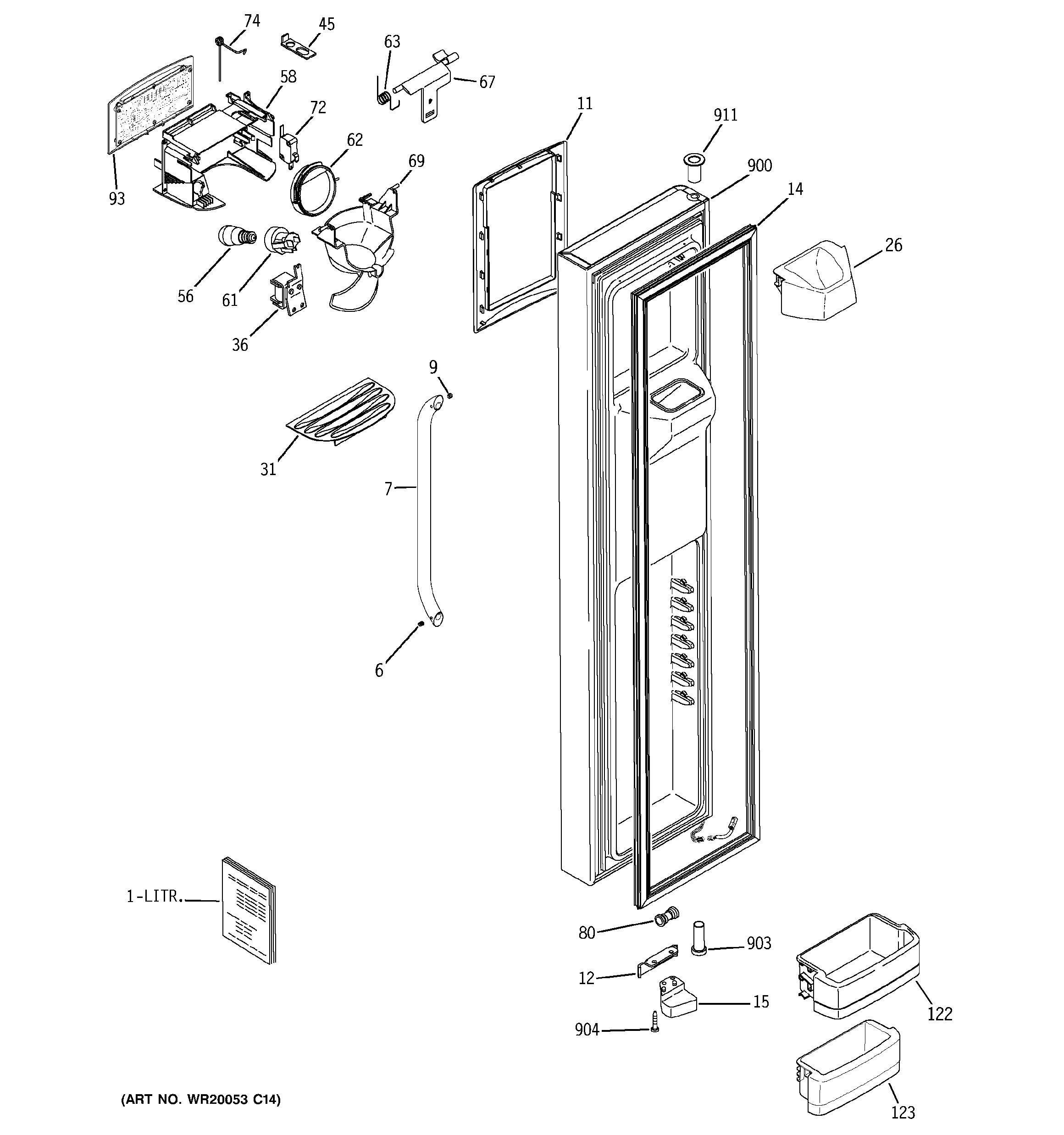Freezer door