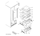 GE GSE20JEWAFBB fresh food shelves diagram