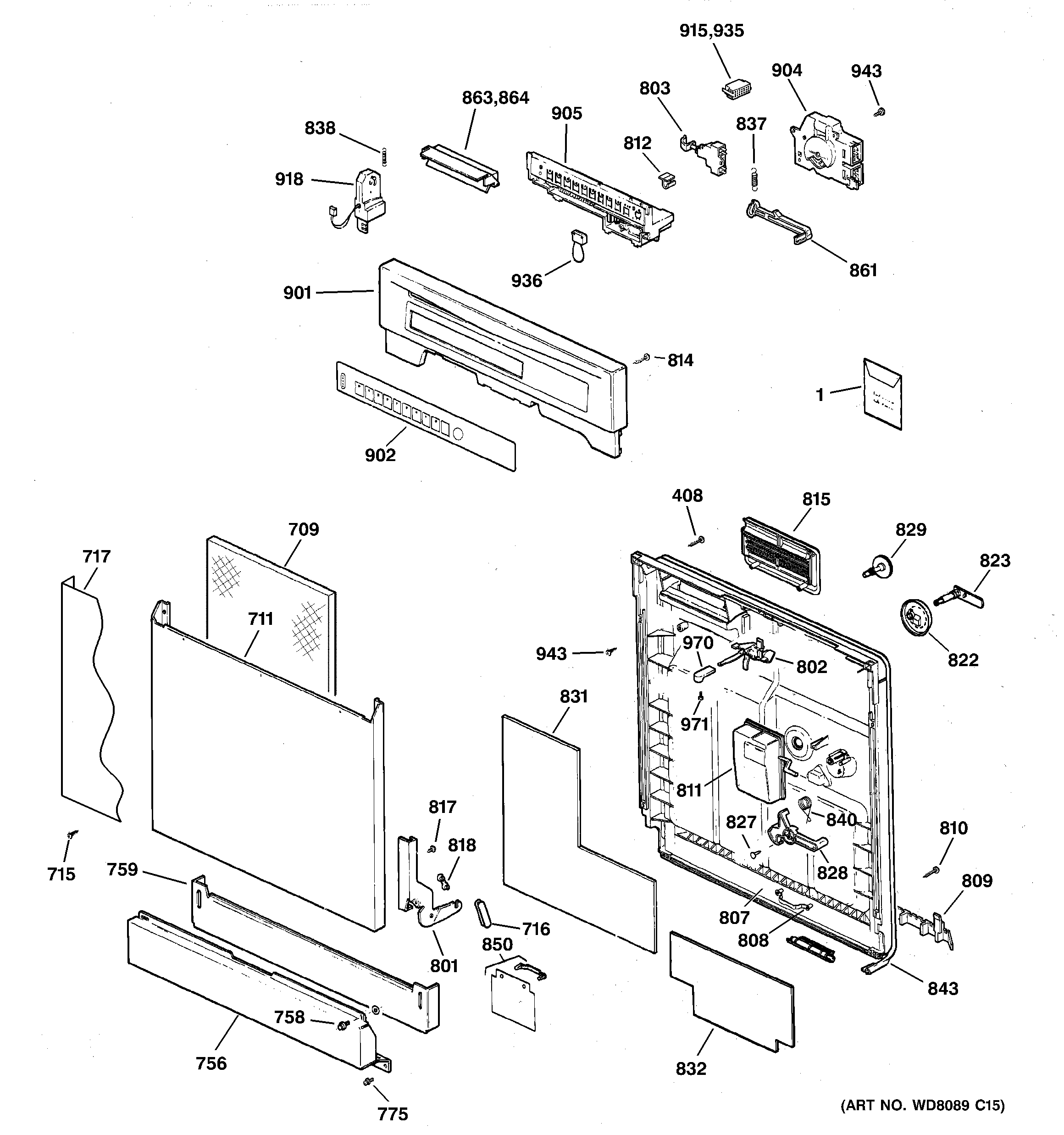 Escutcheon & door assembly