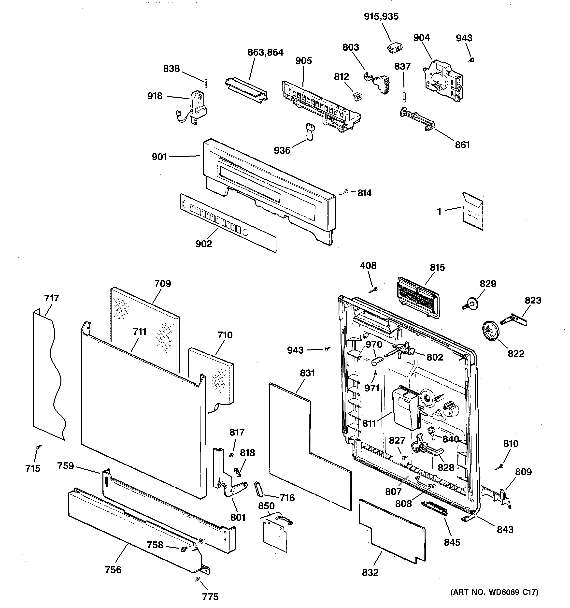 Escutcheon & door assembly