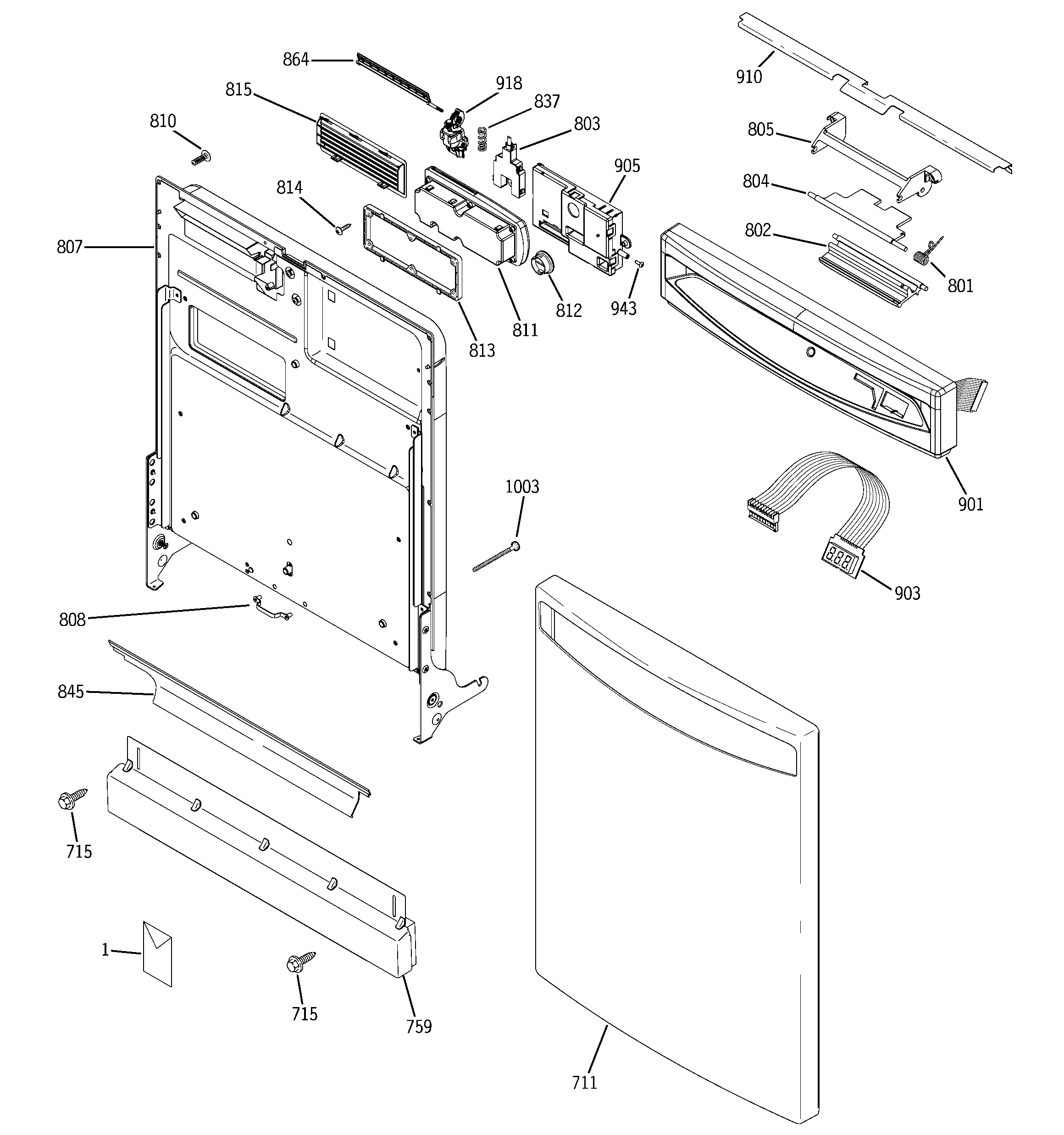 Escutcheon & door assembly