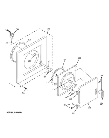 Dryer front panel & door