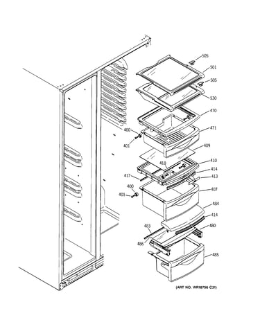 Fresh food shelves