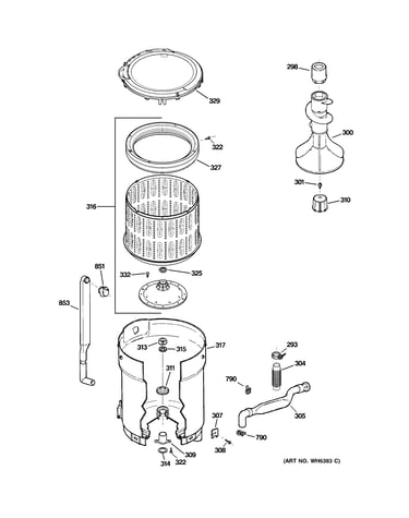 Tub, basket & agitator