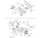 GE DBSR453EB0WW backsplash, blower & motor assembly diagram