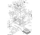 GE JTP86BF6BB body with microwave support diagram