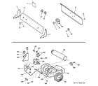 GE DBXR300EG2WS backsplash, blower & motor assembly diagram