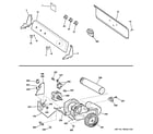GE DHDSR46GG3WW backsplash, blower & motor assembly diagram