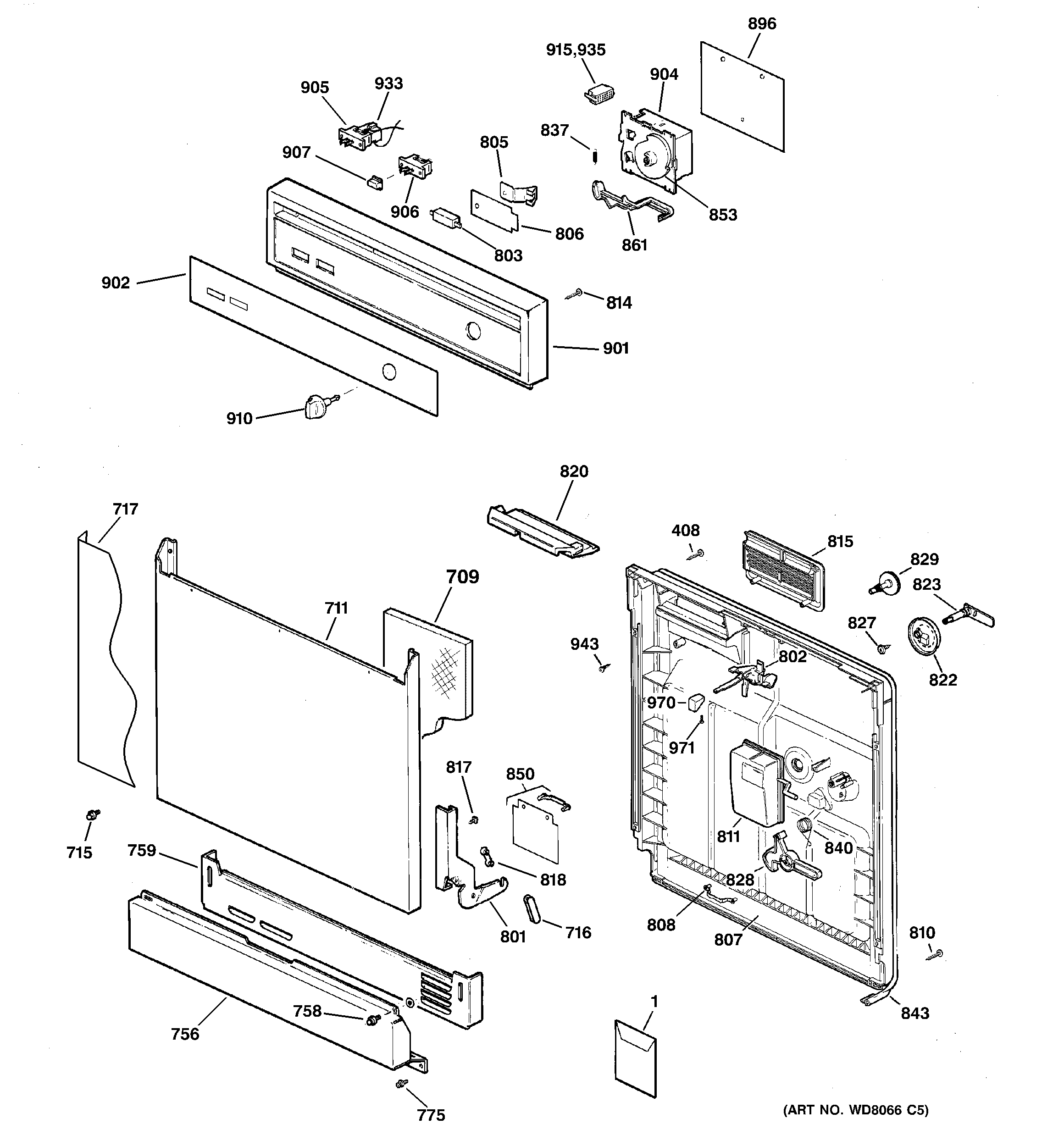 Escutcheon & door assembly