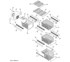 GE PSLS3YGXBFSS freezer shelves diagram