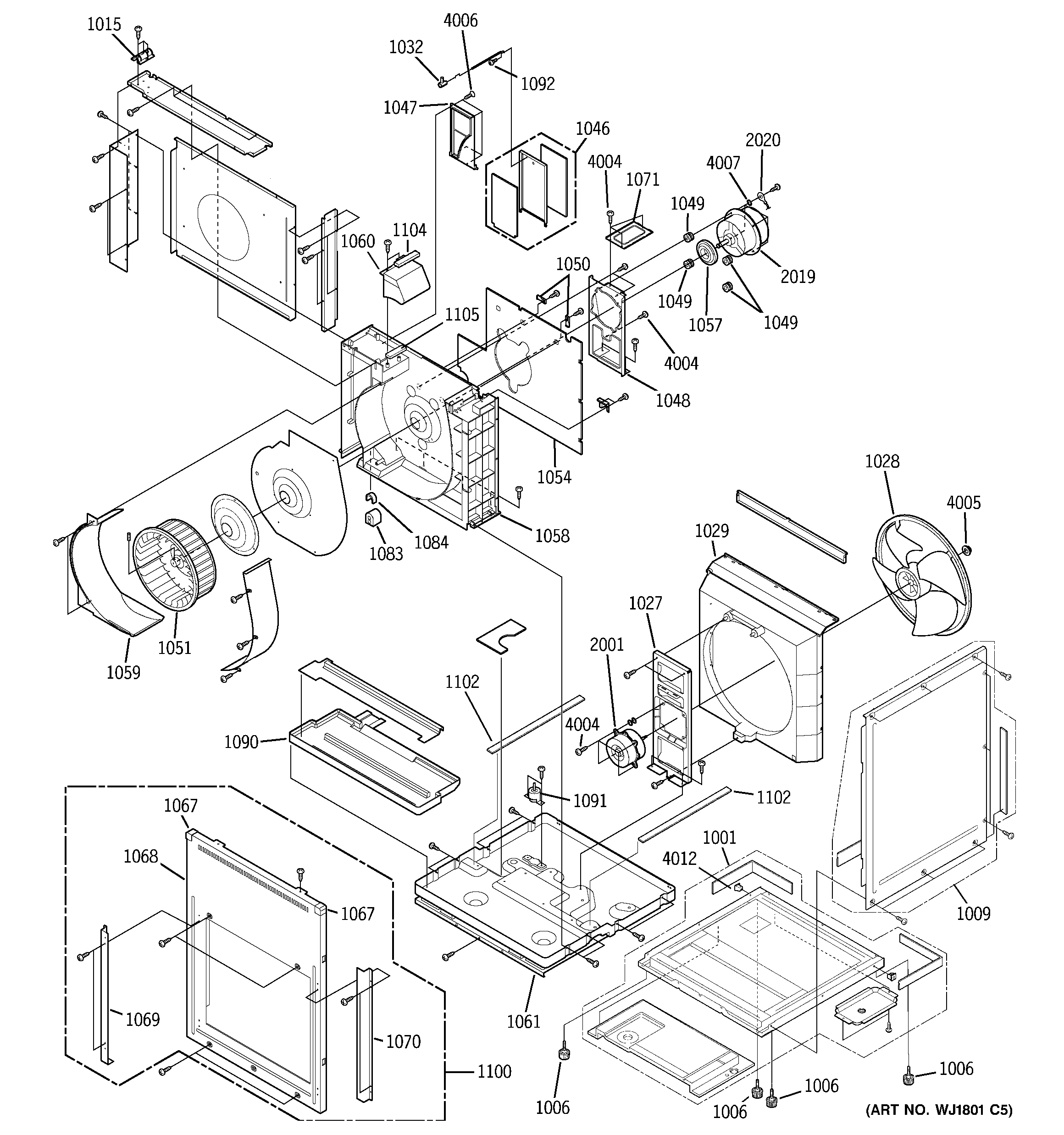 Motor, heater & base pan parts