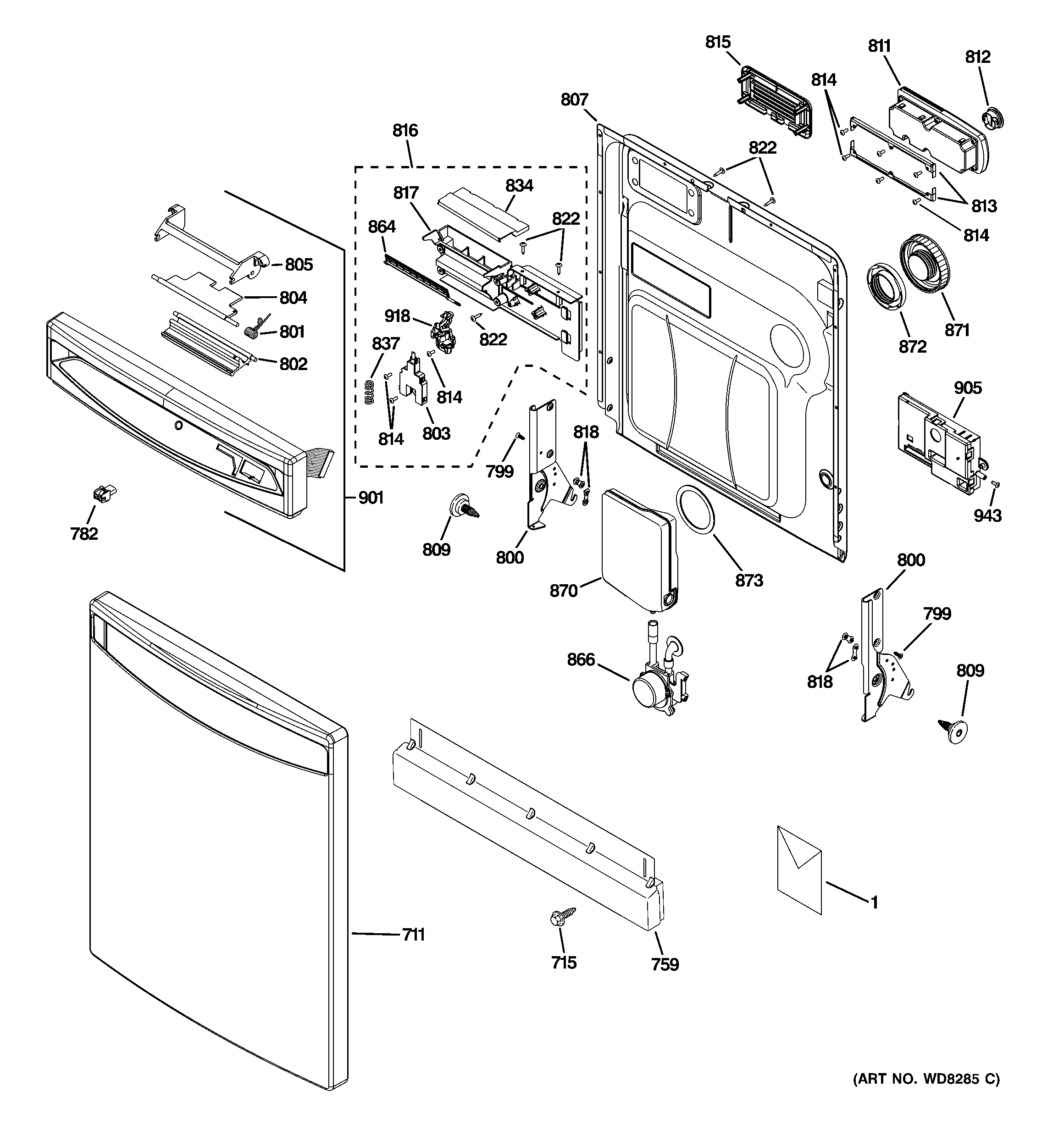 Escutcheon & door assembly