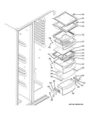 Fresh food shelves
