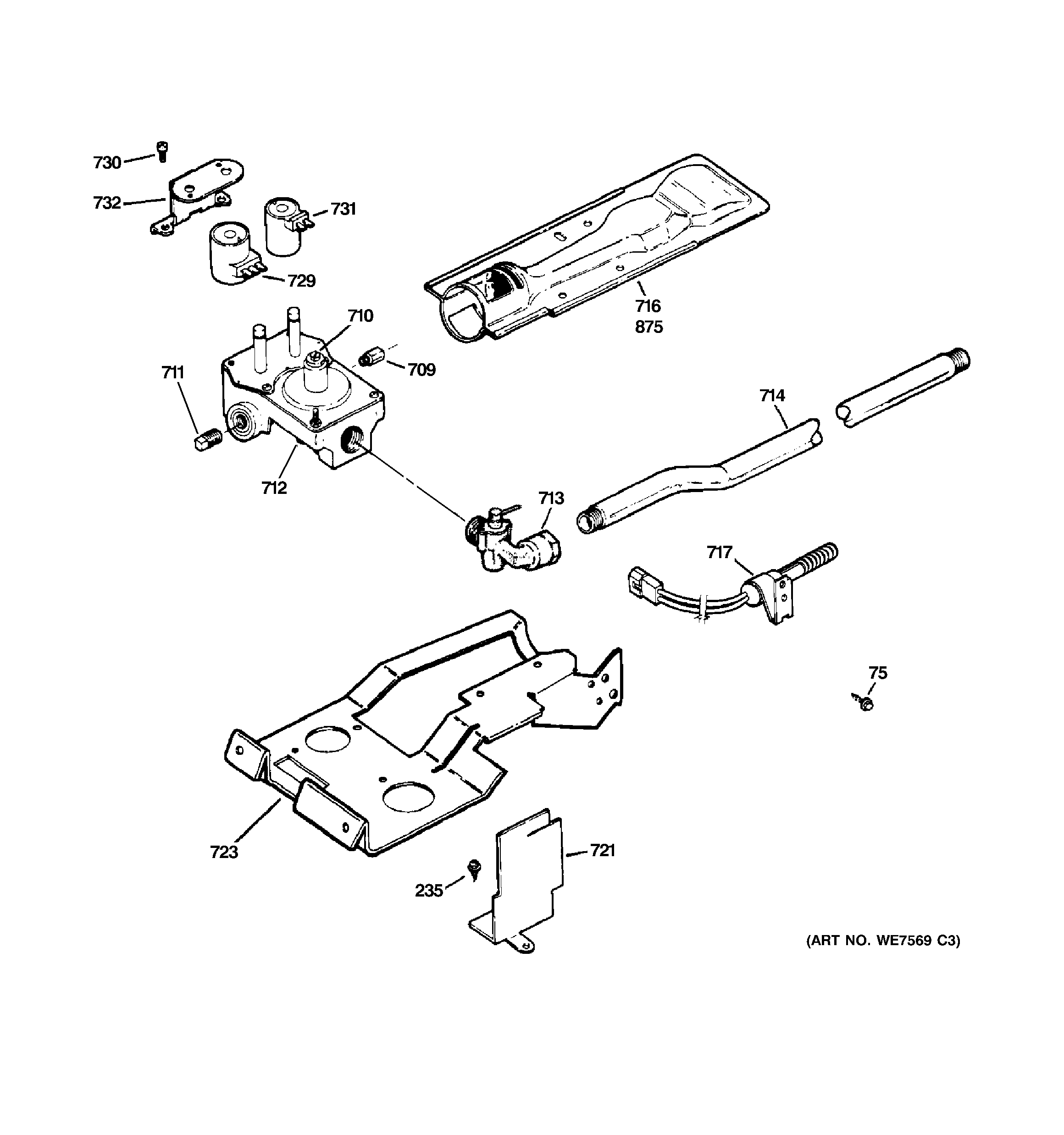 Gas valve & burner assembly
