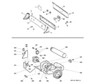 GE DLLSR33EF3WC backsplash, blower & motor diagram