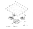 GE JBP70SM2SS cooktop diagram