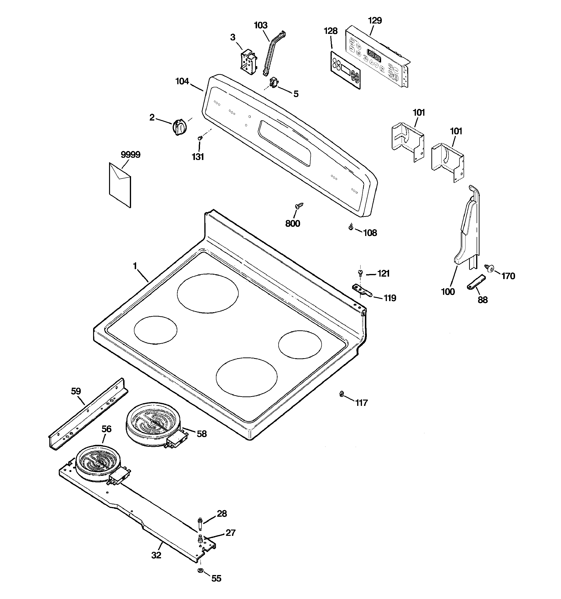 CONTROL PANEL & COOKTOP