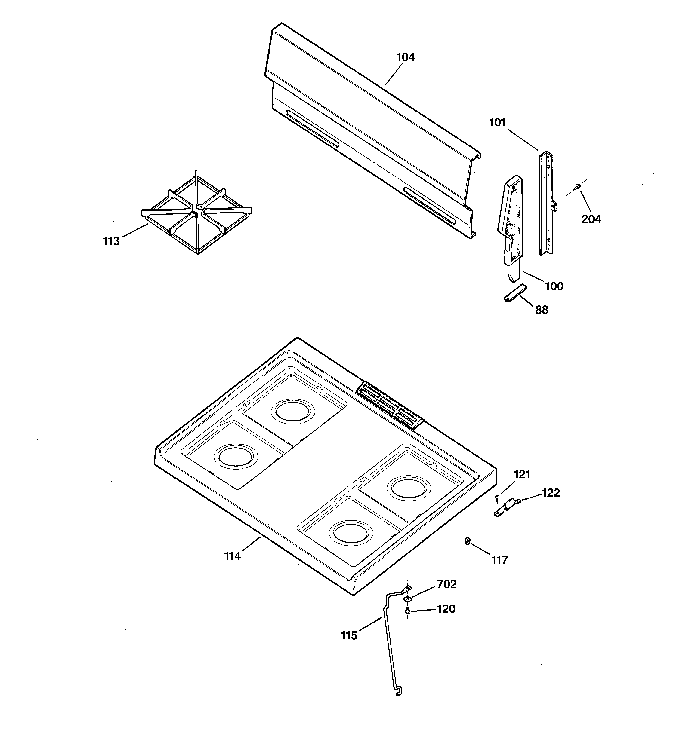 CONTROL PANEL & COOKTOP