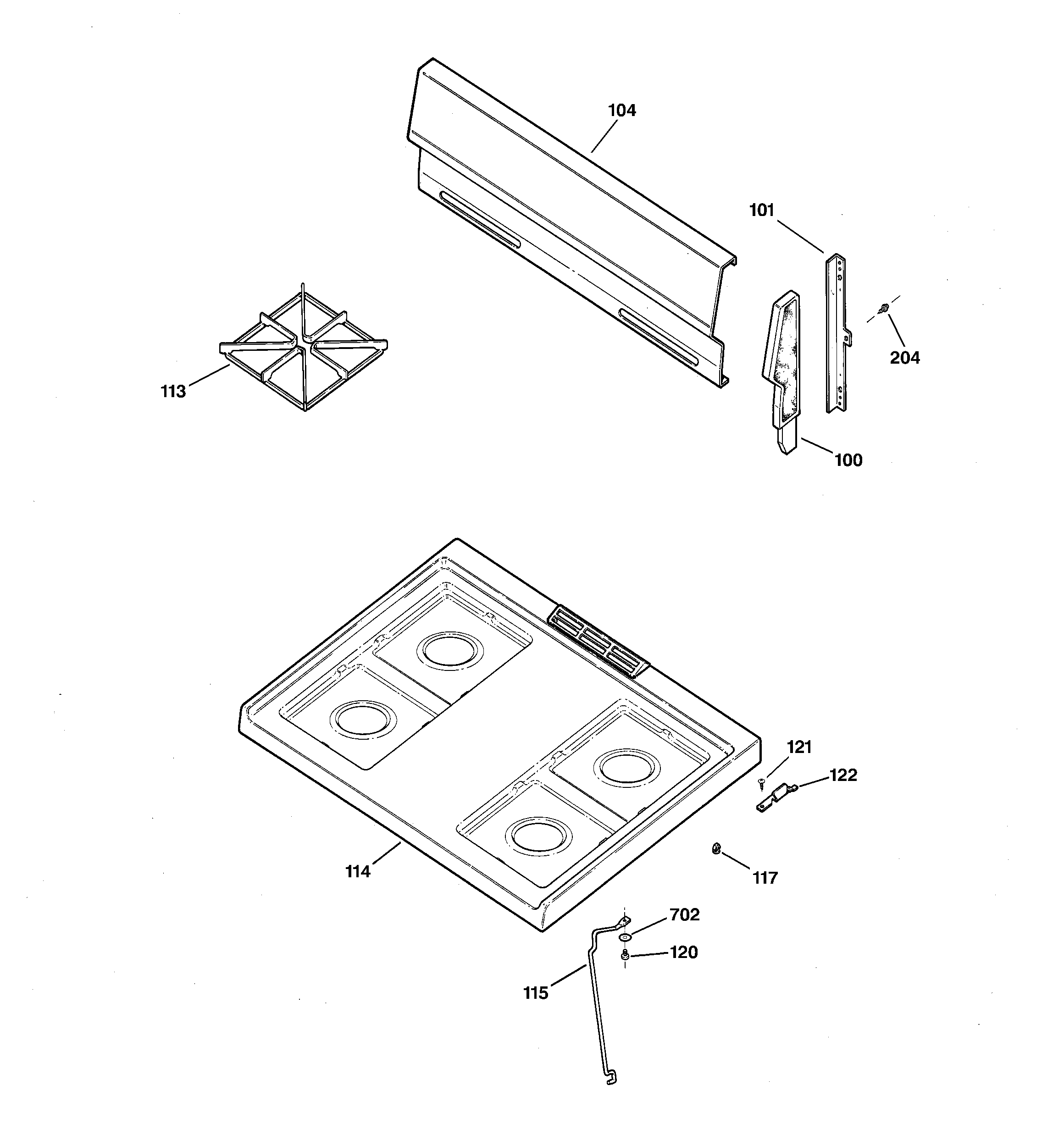 CONTROL PANEL & COOKTOP