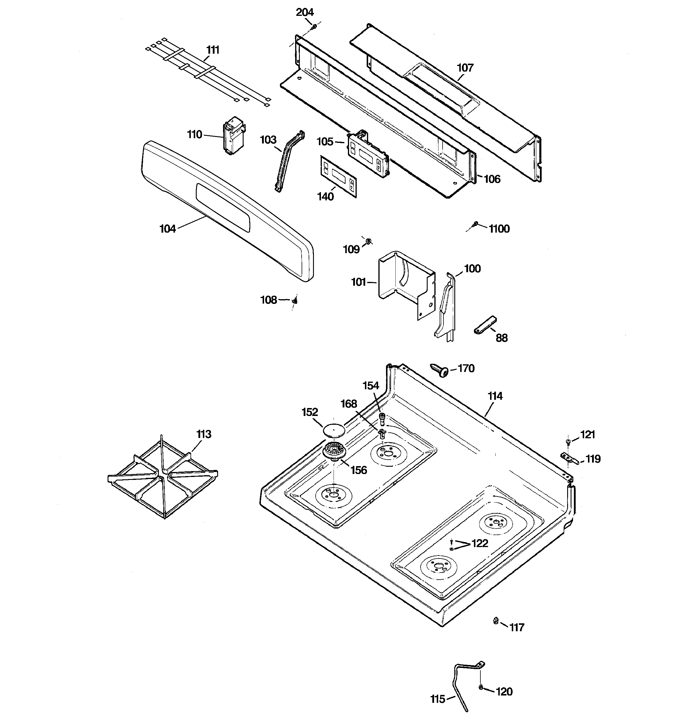 CONTROL PANEL & COOKTOP